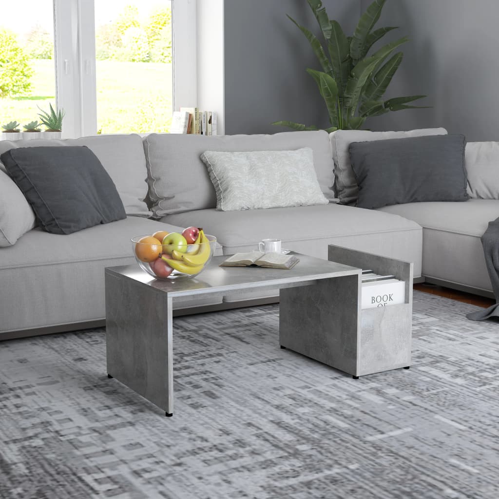 Mesa de centro madera contrachapada blanco 90x45x35 cm