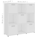 Estantería librería madera contrachapada blanco 90x30x90 cm
