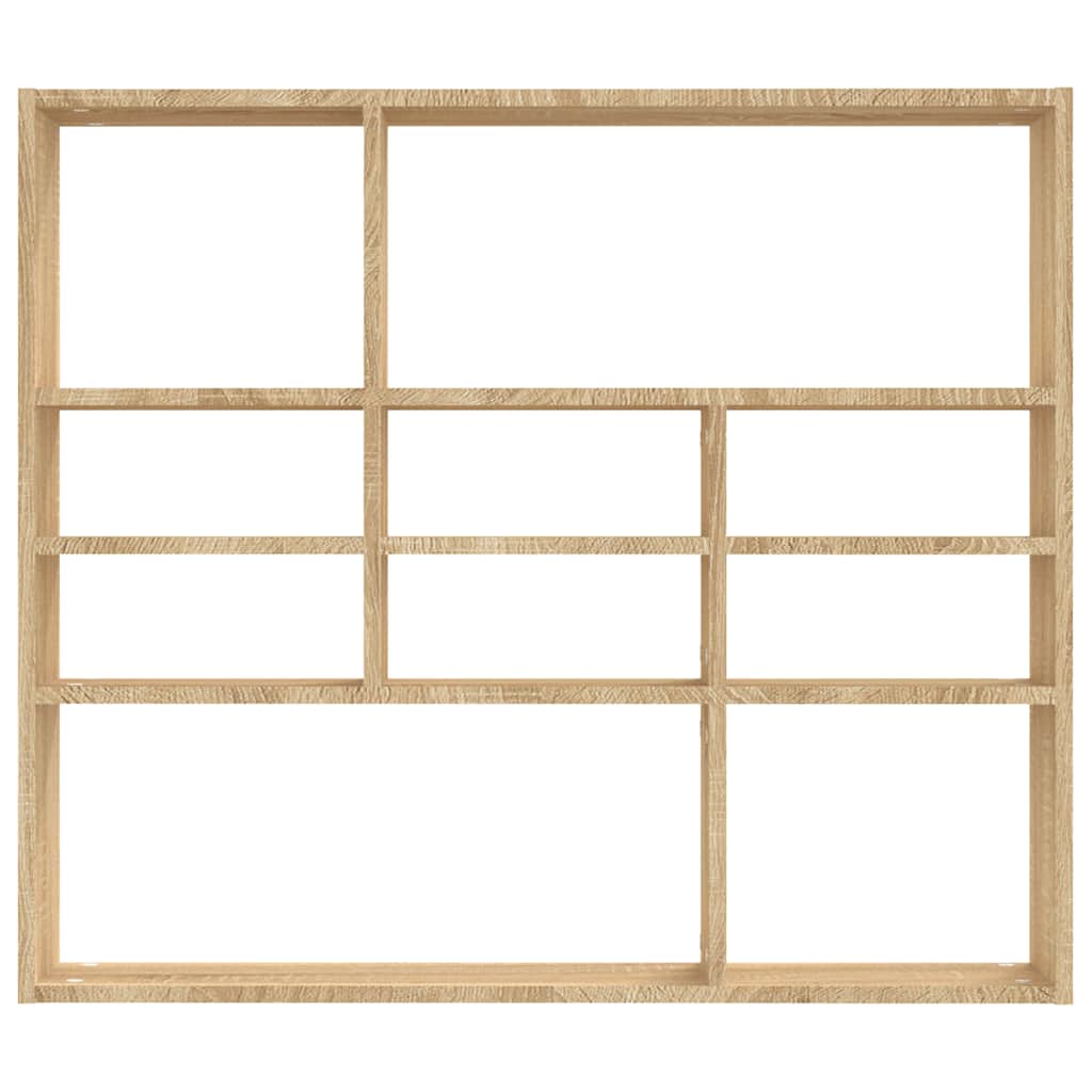 Estantería de pared contrachapada color roble 90x16x78 cm
