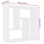 Estantería de pared madera contrachapada blanco 45,1x16x45,1 cm
