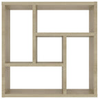 Estantería de pared contrachapada color roble 45,1x16x45,1 cm