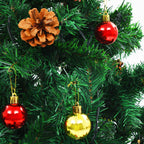 Árbol de Navidad artificial con luces y bolas verde 150 cm