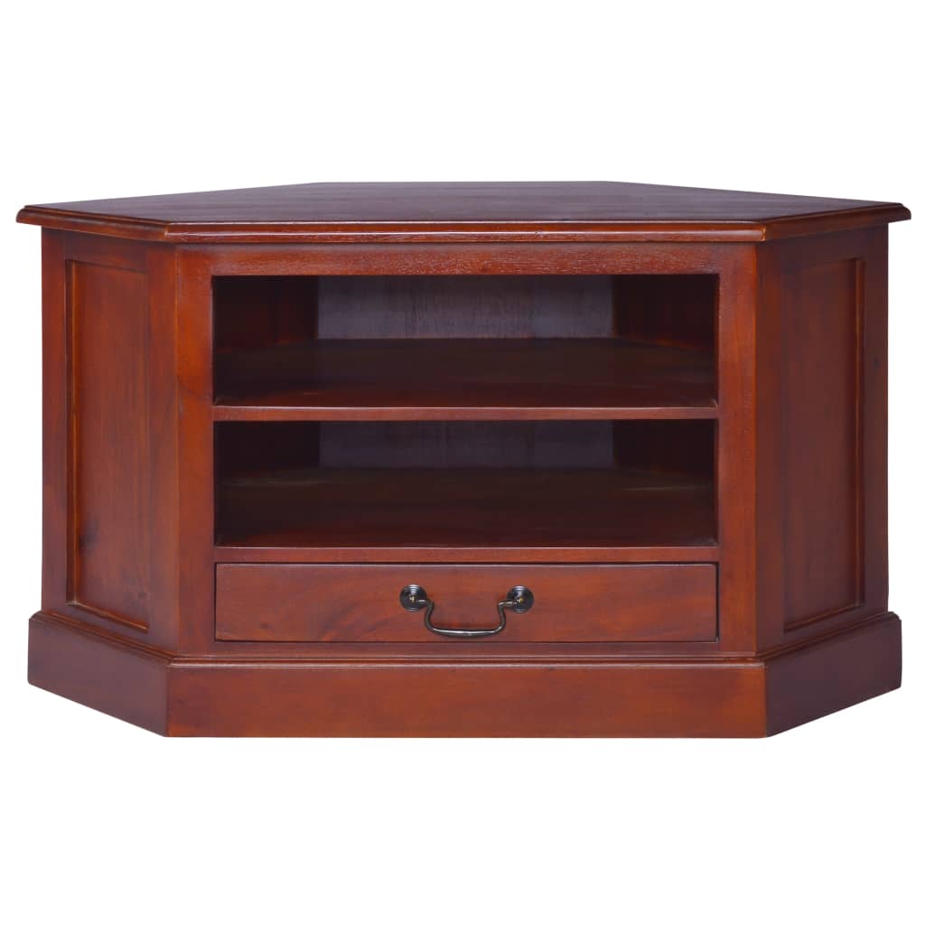 Mueble de TV de esquina madera maciza de caoba marrón clásico