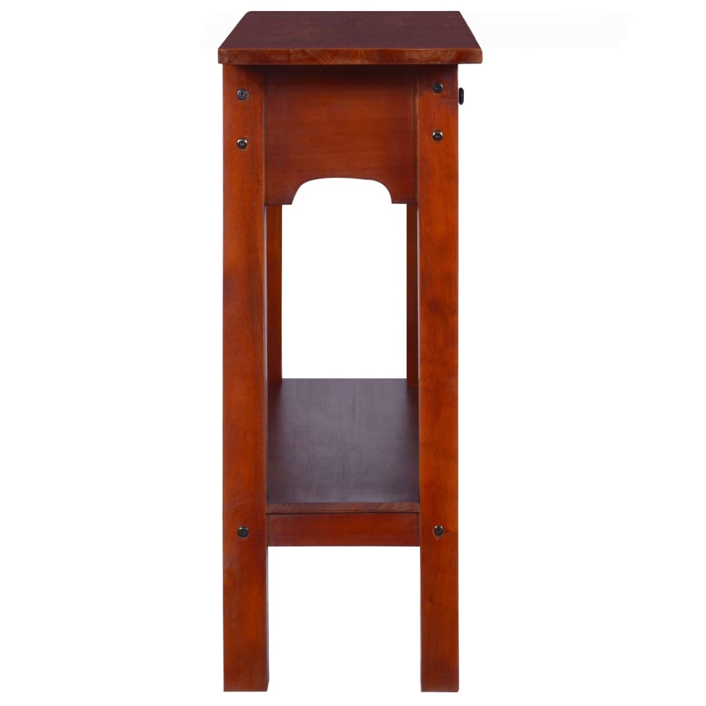 Mesa consola clásica de madera maciza caoba marrón 90x30x75cm