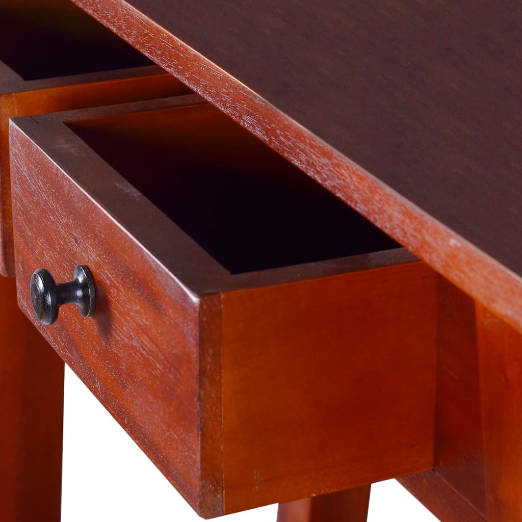 Mesa consola clásica de madera maciza caoba marrón 90x30x75cm