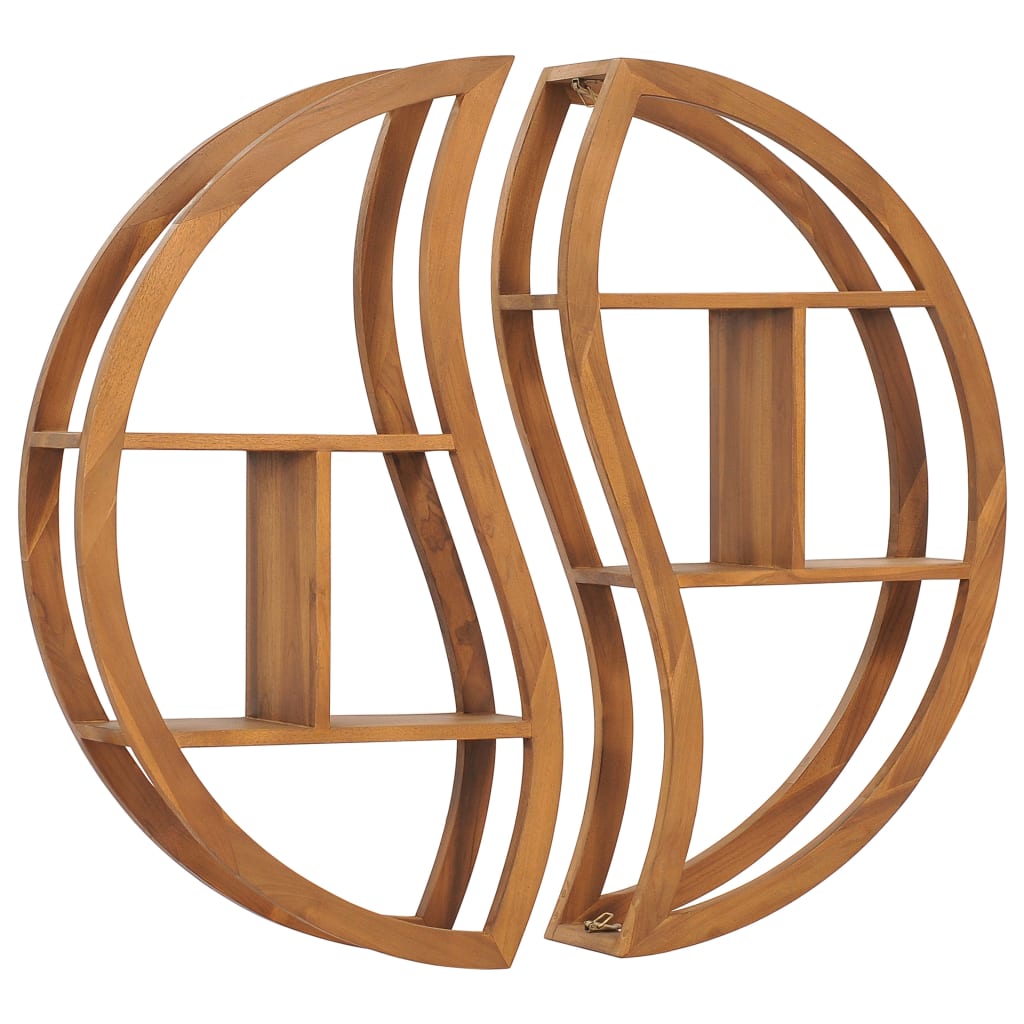 Estantería de Yin Yang madera maciza de teca 100x20x100 cm