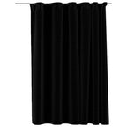 Cortina opaca con ganchos look de lino negro 290x245 cm
