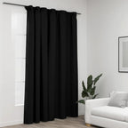 Cortina opaca con ganchos look de lino amarillo 290x245 cm