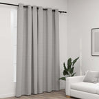 Cortina opaca con ganchos look de lino amarillo 290x245 cm