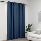 Cortina opaca con ganchos look de lino amarillo 290x245 cm