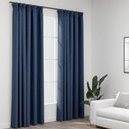 Cortina opaca con ganchos look de lino amarillo 290x245 cm