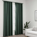 Cortina opaca con ganchos look de lino amarillo 290x245 cm