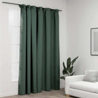 Cortina opaca con ganchos look de lino amarillo 290x245 cm