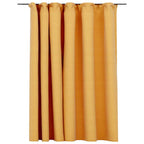Cortina opaca con ganchos look de lino amarillo 290x245 cm