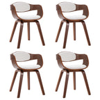 Sillas de comedor 4 unidades madera curvada y cuero sintético