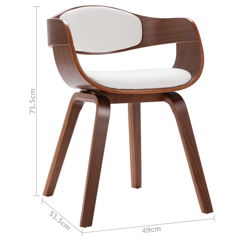 Sillas de comedor 4 unidades madera curvada y cuero sintético
