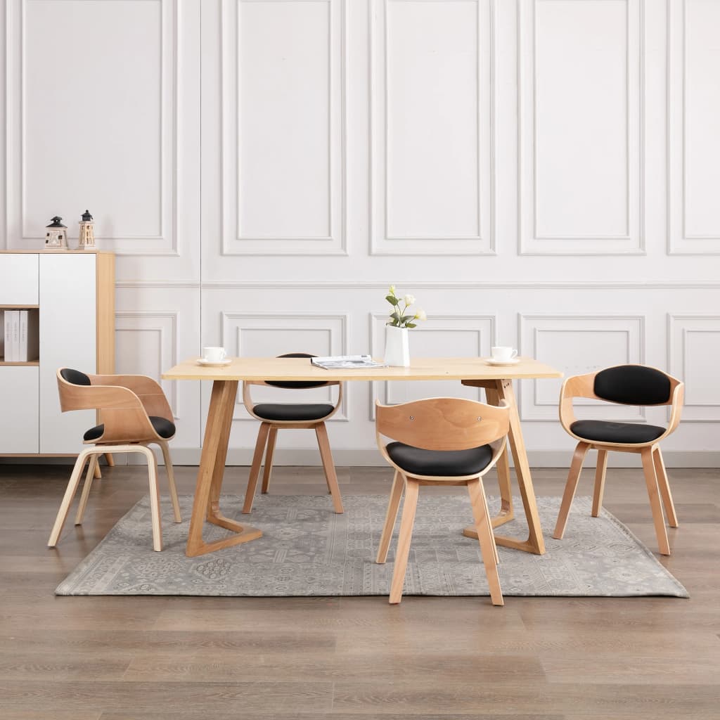 Swivel dining chairs, set of 4, curved wood, taupe gray fabric