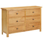 Solid oak wooden chest of drawers 105x33.5x73 cm