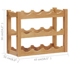 Botellero para 12 botellas madera maciza de roble 47x21x36 cm