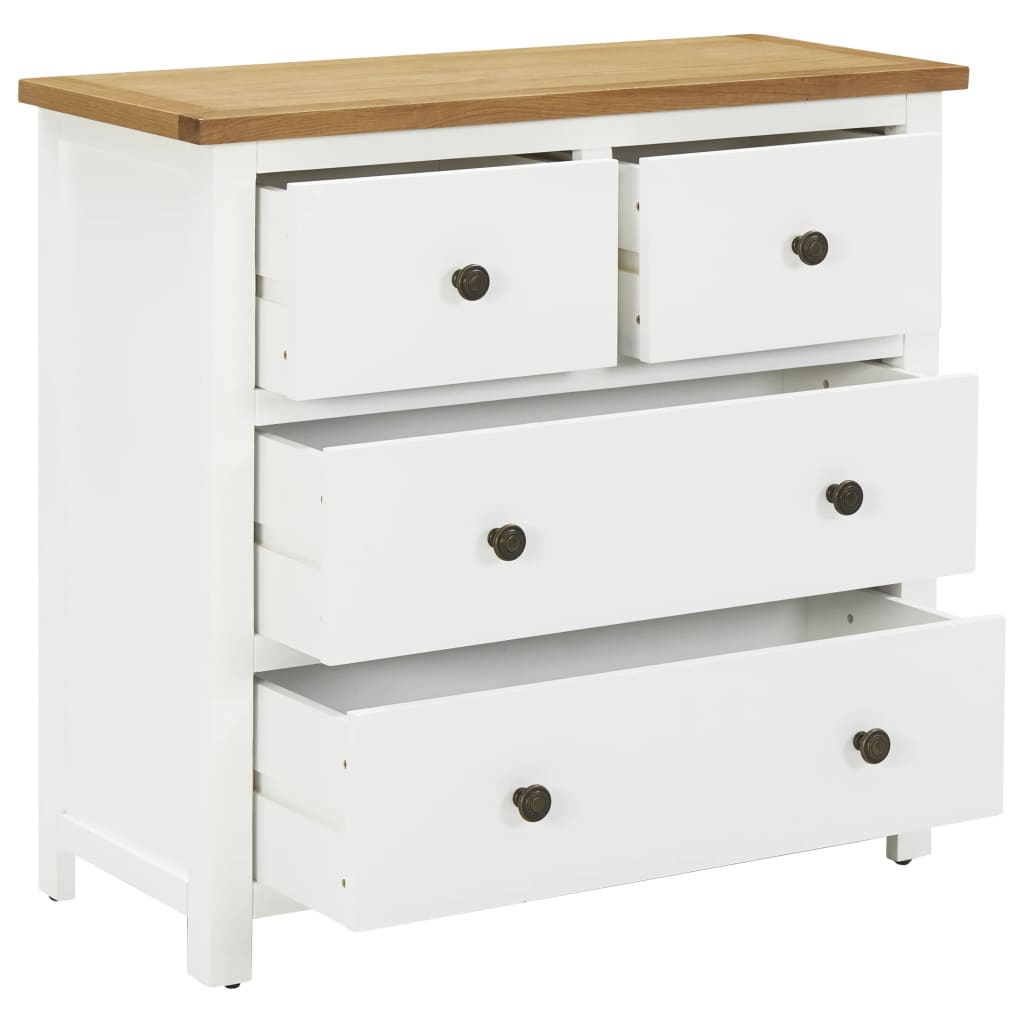 Cajonera de madera de roble macizo 80x35x75 cm