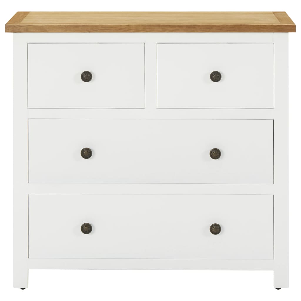 Cajonera de madera de roble macizo 80x35x75 cm