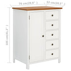 Armario de madera maciza de roble 76x52x105 cm