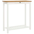Mesa alta de bar de madera maciza de roble 100x40x110 cm