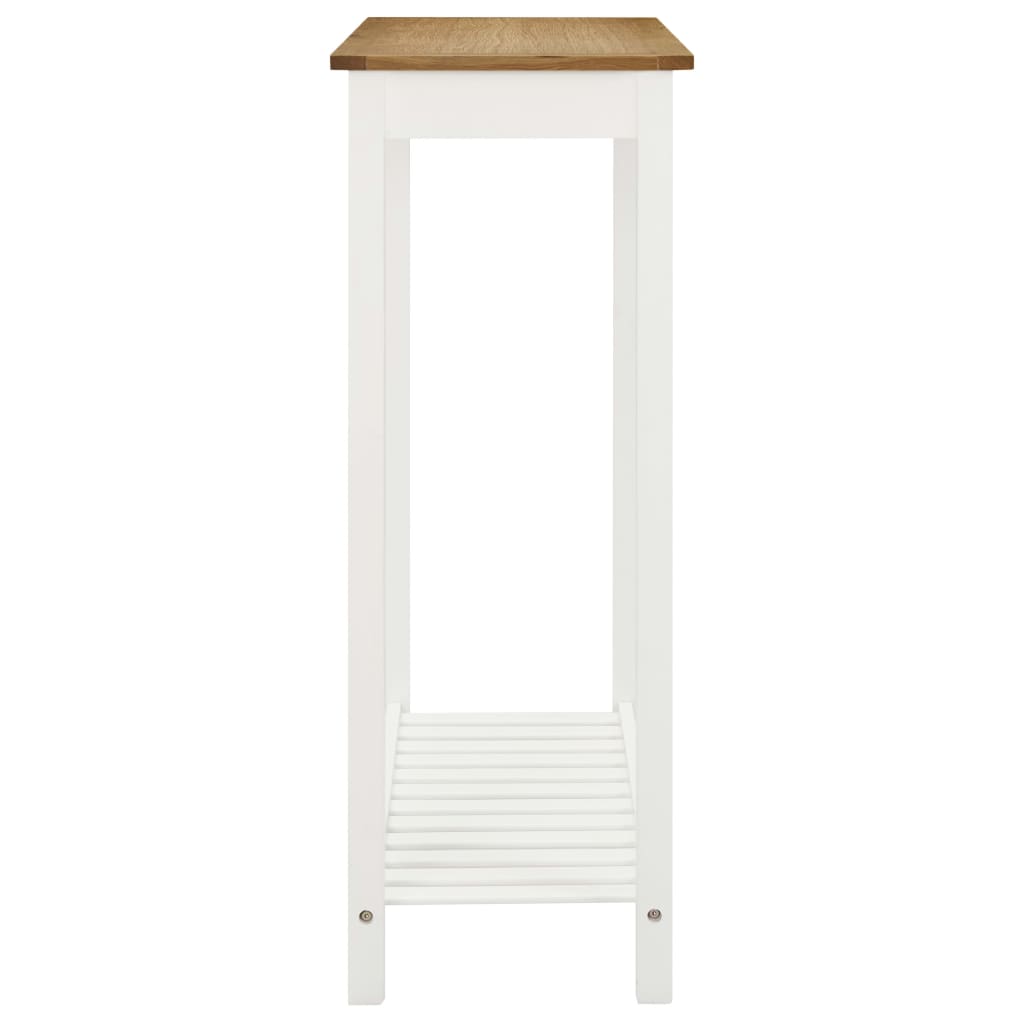 Mesa alta de bar de madera maciza de roble 100x40x110 cm