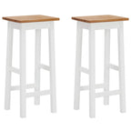 Taburetes de barra de cocina 2 unidades madera maciza de roble