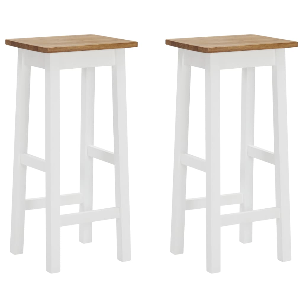 Taburetes de barra de cocina 2 unidades madera maciza de roble