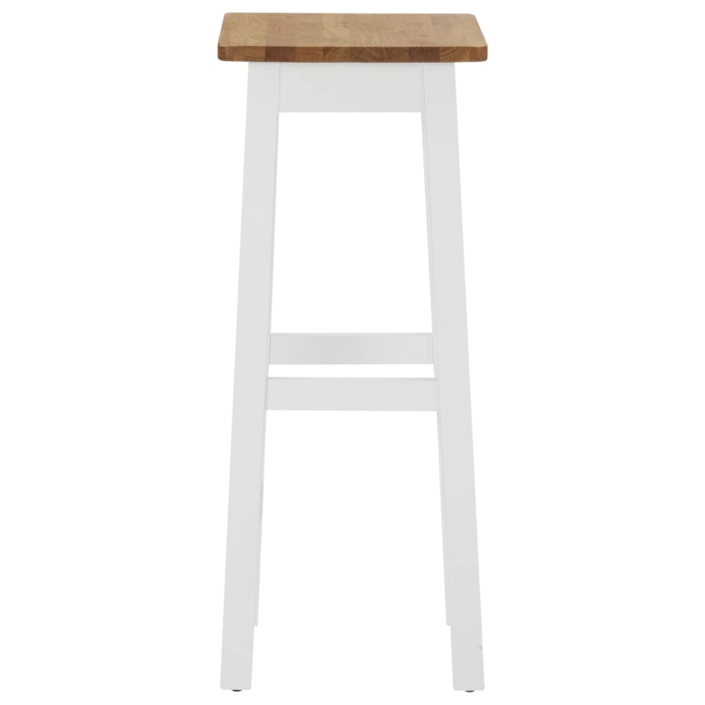 Taburetes de barra de cocina 2 unidades madera maciza de roble