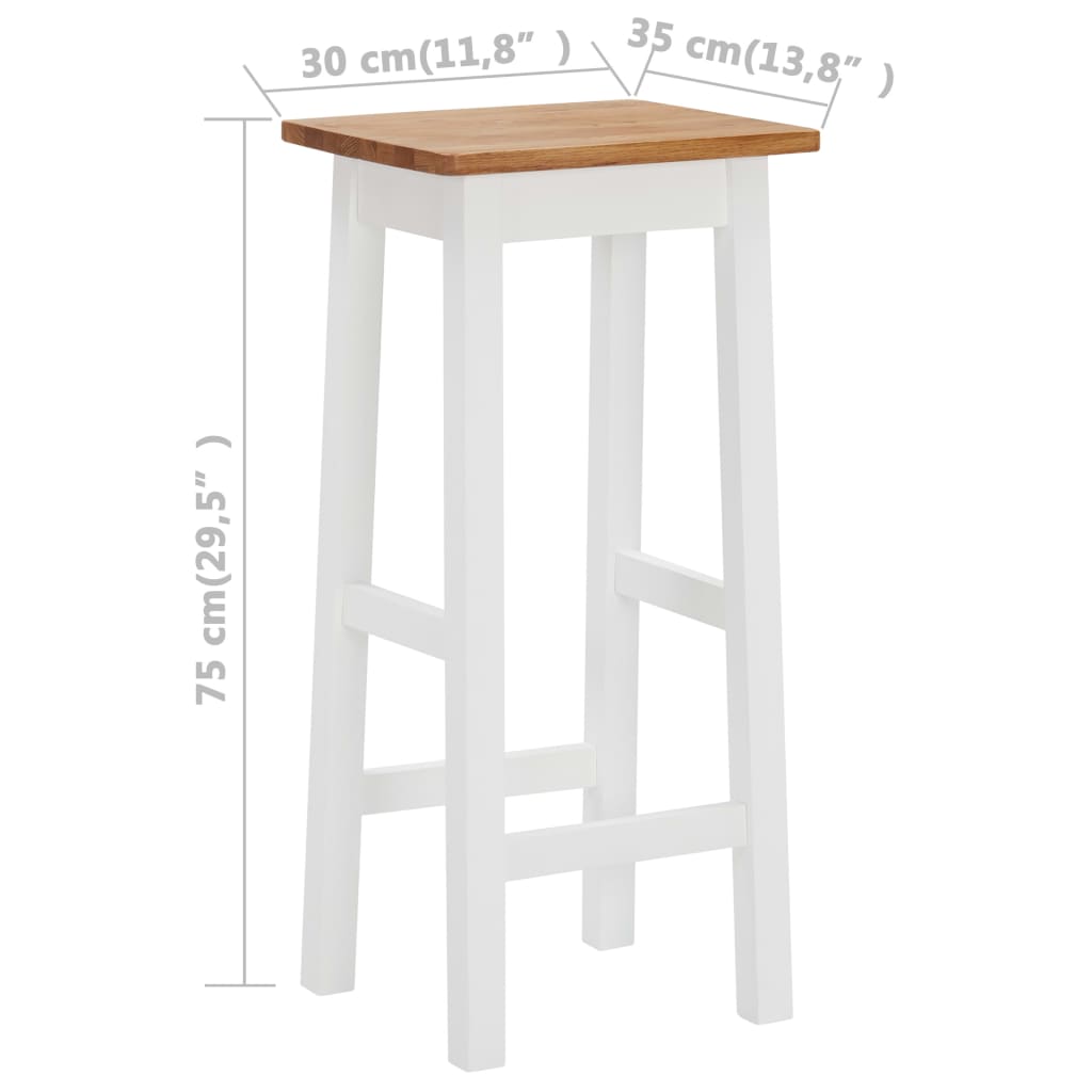 Taburetes de barra de cocina 2 unidades madera maciza de roble