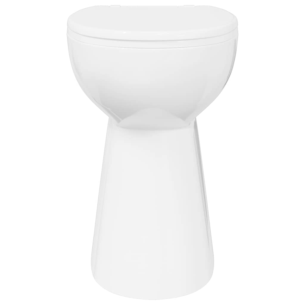 Inodoro sin borde, 7 cm altura extra, cierre suave, cerámica blanca