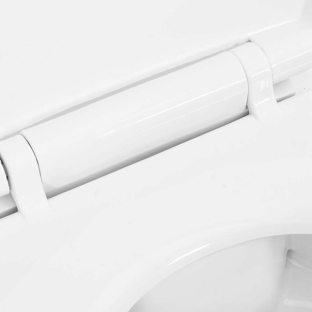 Inodoro sin borde, 7 cm altura extra, cierre suave, cerámica blanca