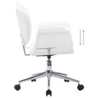 Silla de oficina giratoria de cuero sintético blanco