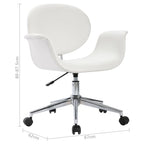 Silla de oficina giratoria de cuero sintético blanco