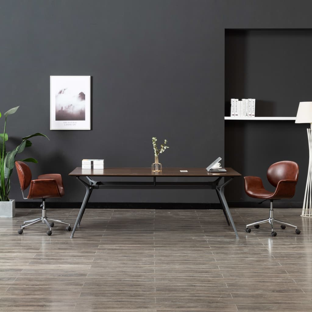Silla de oficina giratoria de cuero sintético blanco