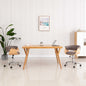 Silla de oficina giratoria de madera curvada y tela gris