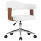 Silla de oficina giratoria de madera curvada y tela gris