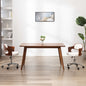 Silla de oficina giratoria de madera curvada y tela gris