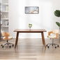 Silla de oficina giratoria de madera curvada y tela gris