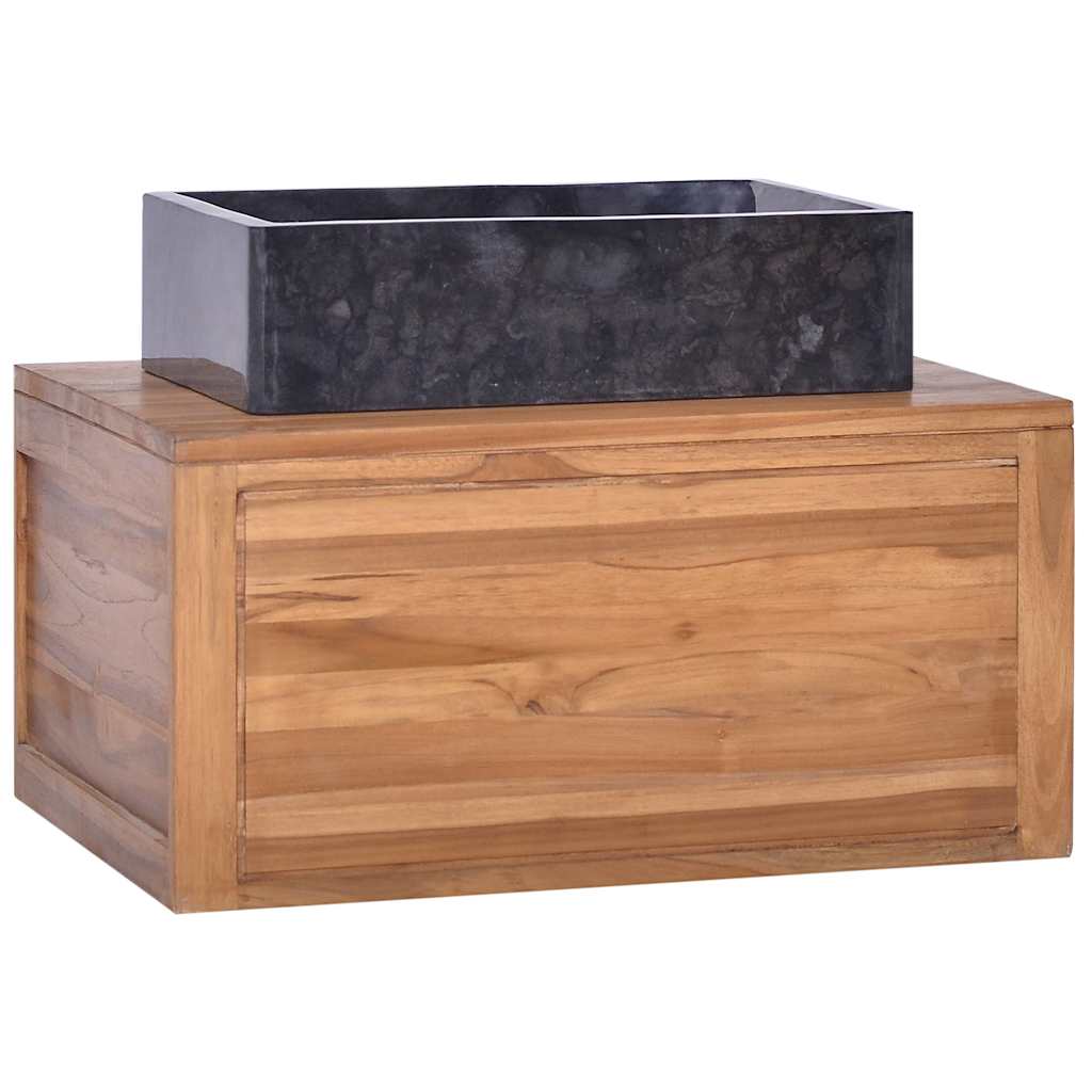 Mueble de baño de pared madera maciza de teca 60x45x30 cm