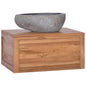 Solid teak wall-mounted bathroom cabinet 60x45x30 cm