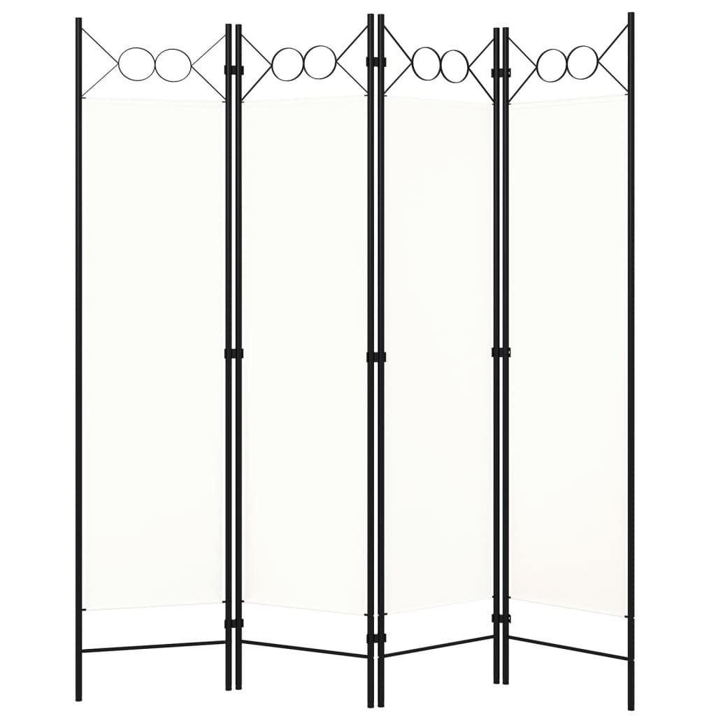 Biombo divisor de 4 paneles blanco 160x180 cm