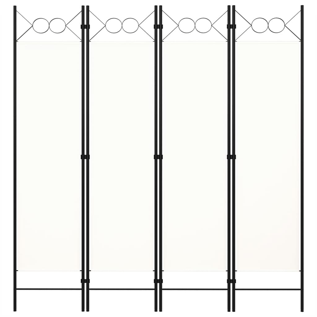 Biombo divisor de 4 paneles blanco 160x180 cm