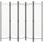 5-Panel White Room Divider 200x180 cm