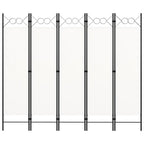 Biombo divisor de 5 paneles blanco 200x180 cm