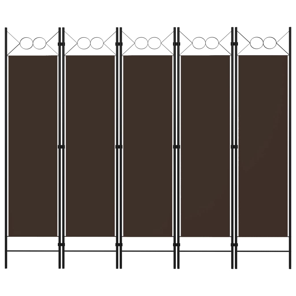 Biombo divisor de 5 paneles blanco 200x180 cm