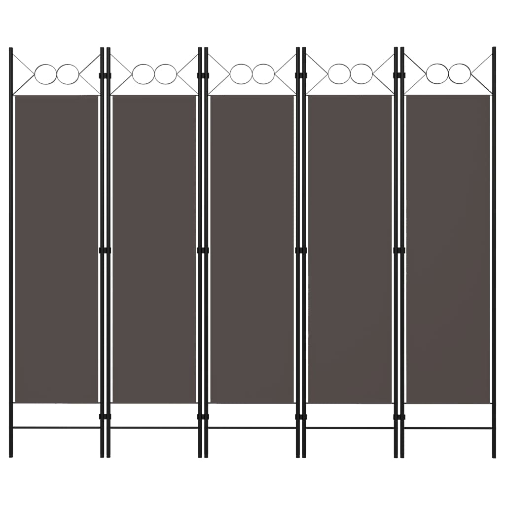 Biombo divisor de 5 paneles blanco 200x180 cm