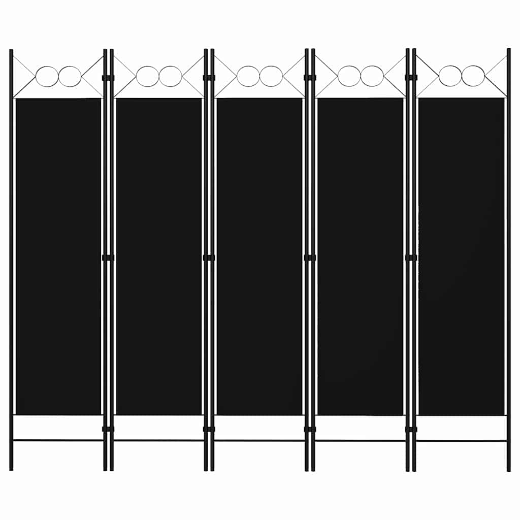 Biombo divisor de 5 paneles blanco 200x180 cm